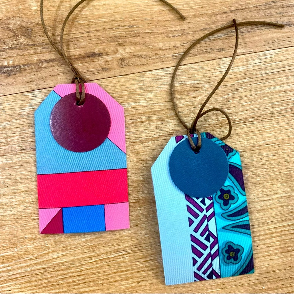 HERMES Petit H luggage tags set of two